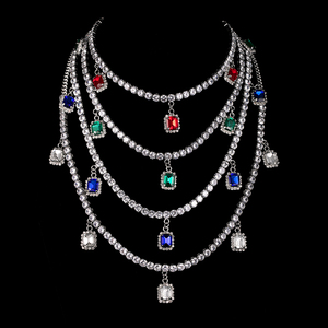 Cadena de eslabones con corazón cubano para <span class=keywords><strong>mujer</strong></span>, cadena de <span class=keywords><strong>tenis</strong></span> con dije de mariposa, Gargantilla, collar de borboleta, joyería de hip hop - Product Image 6