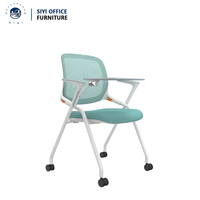 Chaise de bureau ergonomique au design moderne, en tissu, métal et plastique, avec dossier réglable et pliable, pour la maison, la salle de classe et l'étude
