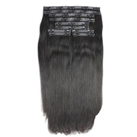 Extensions de cheveux à clipser en PU, tissage vietnamien double machine, pointes pleines, toutes couleurs, adaptées à la vente en gros, cheveux Remy