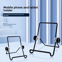 Support de téléphone pliable de bureau, portable, sur pied, pour les paresseux, avec structure triangulaire en fil métallique, pour appareils d'apprentissage et tablettes