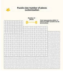 Rompecabezas de Animales de Dibujos Animados Personalizados de 500-1500 Piezas, Rompecabezas Educativos de Cartón Gris para Niños y Adultos, Juegos de Rompecabezas para Niños - Product Image 3