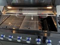 Cuisine extérieure modulaire en acier inoxydable 304 avec dessus imperméable en marbre, évier, brûleur latéral et réfrigérateur pour jardin