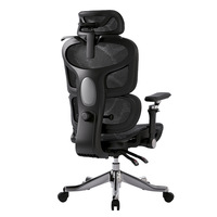 Chaise de bureau ergonomique en maille avec accoudoirs, appui-tête, soutien lombaire, respirante, réglable en hauteur, pivotante, à roulettes, moderne