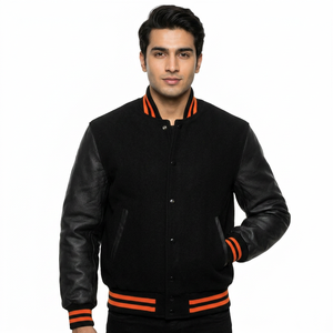 Custom Men's Wool Varsity <b>Jacket</b> Oversized Heated Zipper Closure Casual Sport Style with Custom CollegeBaseballjacket for men - Product Image 1