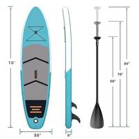 Planche de surf gonflable bleue pour débutants avec tous les accessoires