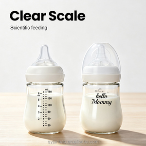 Bouteille en <span class=keywords><strong>verre</strong></span> pour bébé de qualité supérieure personnalisée, sans BPA, en <span class=keywords><strong>verre</strong></span> borosilicate haute résistance, <span class=keywords><strong>biberon</strong></span> <span class=keywords><strong>anti</strong></span>-<span class=keywords><strong>colique</strong></span> pour nouveau-nés de 0 à 12 mois - Product Image 6