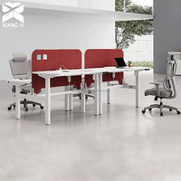 Poste de travail électrique moderne, bureau relevable pour 2 à 4 personnes, table de bureau électrique modulaire, cloisons de bureau en bois