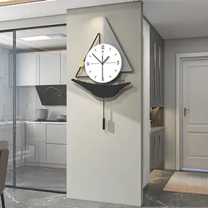 JJT Moderno Metal Nórdico Decorativo 3D Oversize Minimalista Relógio de Parede para Sala de Estar Decoração de Casa de Luxo