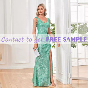 فستان زفاف شهير بساق فتحة حورية البحر فساتين مطرزة للنساء للحفلات فستان طويل من الخوخ فساتين زفاف أم العروس - Product Image 3