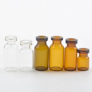 Flacon en verre carré transparent stérile de 5 ml et 10 ml pour poudre lyophilisée, flacon de pénicilline avec bouchon bleu pour sérum peptidique - Product Image 6