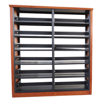 Bibliothèque en acier et bois sur mesure, logo personnalisé, taille et couleur au choix, étagère double face pour école, bibliothèque publique