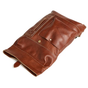 Mochila personalizada de cuero curtido vegetal genuino para hombres de alta calidad Mochila escolar de moda de estilo vintage con cierre de cremallera - Product Image 5