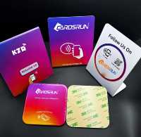 Plaque personnalisée en acrylique NFC pour avis Google, autocollants, puce NTAG213, code QR, réseaux sociaux, plaque NFC