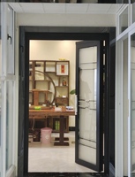 Puerta Plegable Moderna de Doble Vidrio Templado con Aislamiento Térmico, Garantía de 5 Años, Apertura por Empuje Similar a una Puerta Normal