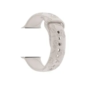 奢华设计师定制手表硅胶表带苹果手表系列8 7 6 5 se超49毫米雕刻表带