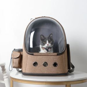 Oxford Waterproof Pet <b>Backpack</b> Carrier with Zipper Closure 35x26x43cm Transparent Bubble Space Design for <b>Cats</b> & Dogs - Product Image 2