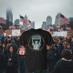 T-shirt de protestation « Resist Resistance USA Statue Of Liberty Hands Off Protest » - Product Image 3