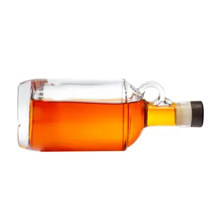Paket botol kaca minyak zaitun kosong kustom 375ml 500ml 700ml untuk Vodka minuman keras Rum Gin minyak anggur isi