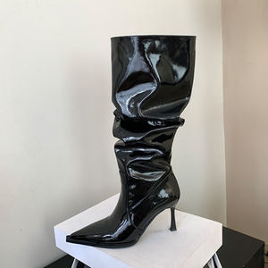 Moda Damen <span class=keywords><strong>Stiefel</strong></span> Winkle Trendy Thin Heel Mujeres Western Boots - Product Image 4