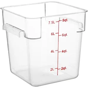 8qt nhựa vuông tròn container thực phẩm nhà bếp rõ ràng container