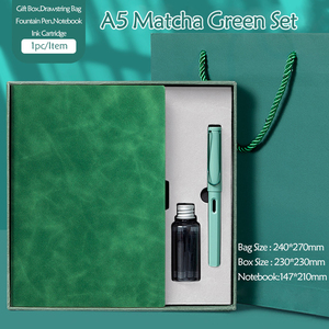 Coffret cadeau de cahier d'affaires en cuir PU soyeux de haute qualité <span class=keywords><strong>stylo</strong></span> plume en papier sans bois avec logo personnalisé - Product Image 2