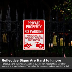 Area privata esclusiva-divieto di parcheggio-i trasgressori saranno rimorchiati a spese del proprietario. Segno di alluminio - Product Image 6