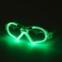 Lunettes LED Lumineuses en Forme de Cœur à Cadre Plastique, Nouveauté Tendance, Accessoires de Sécurité pour Fêtes, Lumière Froide, Prix Usine