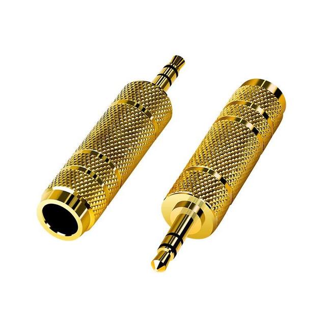 Gold Plated 3.5mm Stereo Plug to 6.35mm Stereo Jack Male to Female Stereo Audio Adapter Connector