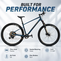 Prêt à être expédié - Vélo de montagne 27,5/29 pouces avec axe traversant, 1x12 vitesses, fourche à suspension pneumatique SLX 11-50T, frein à disque hydraulique, cadre en alliage