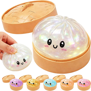 0728 Juguete antiestrés de burrito con purpurina lavable y reutilizable, juguetes blandos en caja sorpresa, bolitas de comida pequeñas y lindas de 8.5cm - Product Image 3