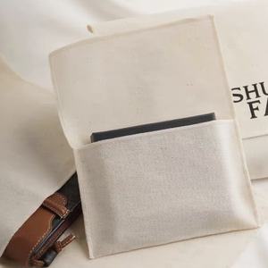 大人気！シルク印刷 エコフレンドリー カスタムロゴ入り 天然コットン製ギフト巾着袋 (ポーチ包装用) - Product Image 5