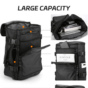 Custom Waterproof Durable Carry Luggage Large Capacity <b>Weekender</b> Business School Travel <b>Suitcase</b> Laptop Backpack USB Zipper - Product Image 4