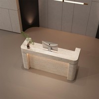 Petit bureau de réception en travertin pour hôtels Salons de beauté Magasins de vêtements Barber Shops-Comptoir de caisse pour magasin