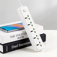 Doppelreihige Multifunktionale USB-Mehrfachsteckdose, Hochleistungs-Stromverteiler, 2 Meter Langes Verlängerungskabel, Geeignet für Zuhause und Büro