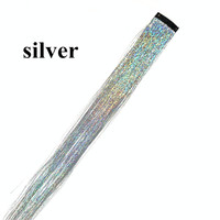 Mèches brillantes scintillantes de couleur arc-en-ciel postiches à paillettes extensions de cheveux à clipser