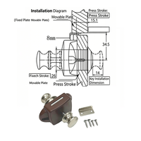 Serrure à bouton pour compartiment de salle de bain de camping-car, serrure de porte de toilette de camping-car, serrure de placard suspendu de camping-car