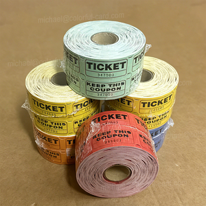 Rollo de Boletos Doble Surtido 50/50 para Eventos, Carnavales, Premios (Azul/Rojo/Verde/Amarillo/Naranja/Morado/Blanco/Rosa) Offset - Product Image 2
