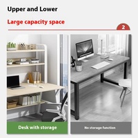 Bureau moderne simple avec étagère intégrée Bureau d'étude pour l'écriture à domicile Bureau d'ordinateur moderne Rangement de bureau en métal