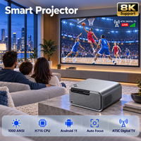 Projecteur intelligent 4K, télévision numérique ATSC, Android HDR10+, mise au point automatique, haut-parleurs HiFi 5W*2, home cinéma, vente en gros OEM