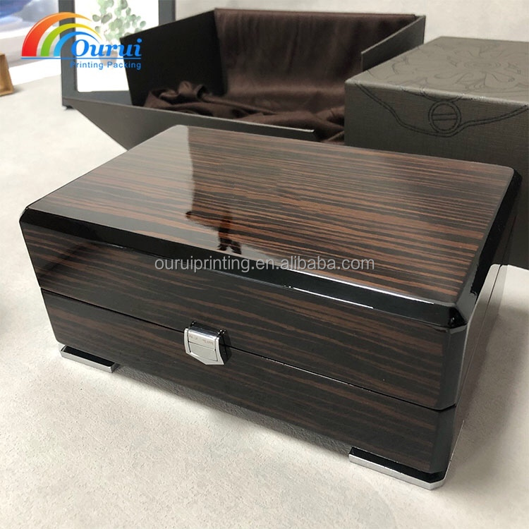 Di lusso di alta qualità lacca di pianoforte in legno custom watch box display di marca watch box