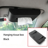 AutoErizo Porte-serviettes en cuir sélectionné pour pare-soleil, accessoires de rangement de papier durables pour véhicule, boîte à mouchoirs suspendue