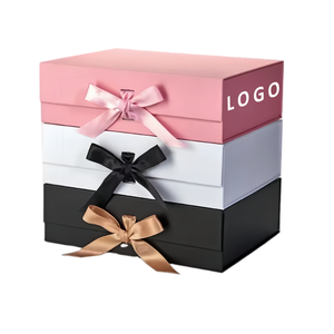Custom Logo Size Rigid Magnetic Folding <b>Box</b> Clothing Underwear Shoes Shipping Mailer Beige Packaging <b>Gift</b> <b>Box</b> Luxury With Handle - Product Image 2