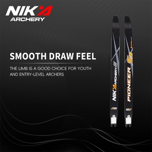 Palas de arco recurvo Nika Archery <span class=keywords><strong>S3</strong></span> <span class=keywords><strong>Pioneer</strong></span> para tiro al blanco, 68 pulgadas, 14-40 libras, núcleo de espuma de fibra de vidrio, palas de arco desmontables ILF - Product Image 3
