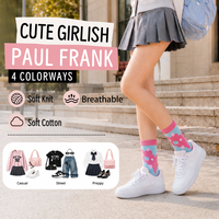 Chaussettes de mollet en coton jacquard Paul Frank sous licence IP, motif singe amusant, personnages mignons, vente en gros, personnalisation disponible