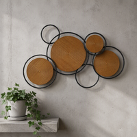 Décoration murale en bois faite à la main, vente en gros, accent décoratif pour la maison, 109,22*3,18*75,57CM, décoration murale vintage en métal pour la maison, luxe
