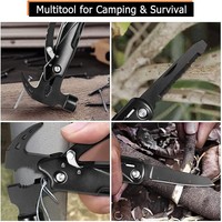 Outil multifonction, marteau à clous, pinces de camping, acier inoxydable et aluminium de haute qualité, nouveau sac en nylon d'extérieur, boîte de couleur, garantie de 3 ans