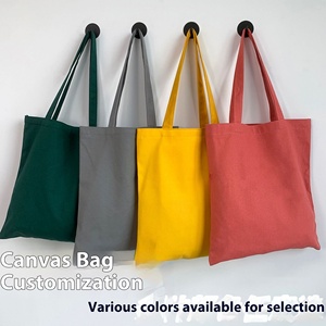 Wholesale Ready-Made Pure Canvas Shopping <b>Bag</b> Customizable <b>White</b> Canvas DIY <b>Hand</b>-Painted Colorful Satchel - Product Image 2