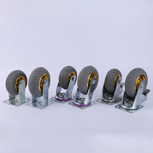 Roulette en caoutchouc <span class=keywords><strong>de</strong></span> <span class=keywords><strong>roue</strong></span> industrielle <span class=keywords><strong>de</strong></span> machinerie lourde <span class=keywords><strong>de</strong></span> 4 pouces avec frein - Product Image 3