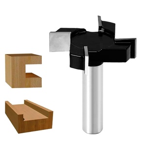 Mèches de toupie de surface Spoilboard tige de 1/2 ", embouts de raboteuse à 4 cannelures à pointe en carbure, diamètre de coupe de 2". Coupe Flycutter pour aplatir et raboter les plaques - Product Image 1