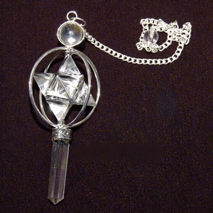 Pendule en quartz naturel taillé en étoile avec chaîne en argent, pierre de guérison naturelle, pendule en cristal chakra - Product Image 1